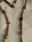 Water Buffalo Horn and Baltic Amber Necklace - Natural Coconut Shell Accents