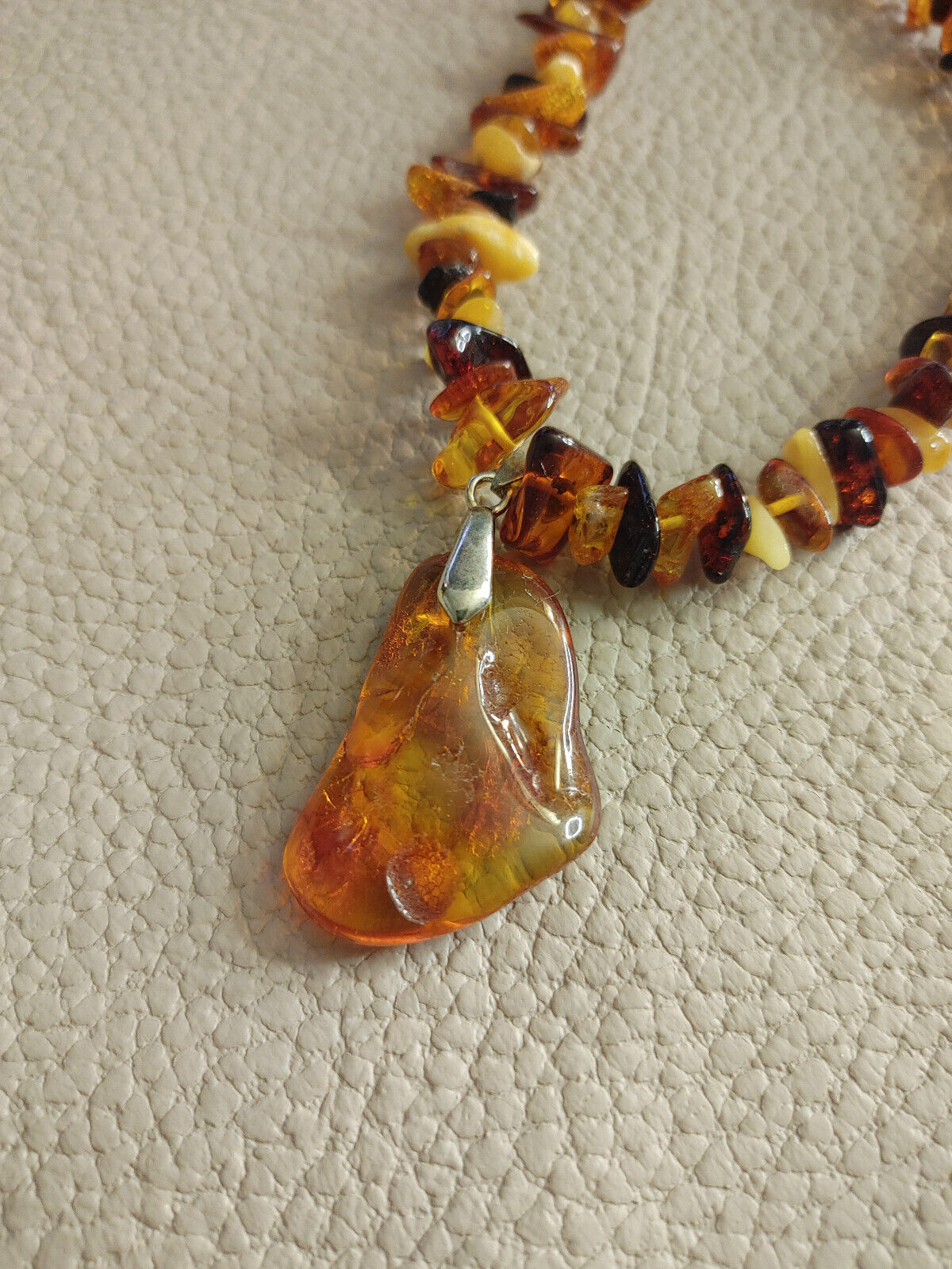 Elegant Baltic Amber Necklace - Mixed Amber Beads with Sterling Silver