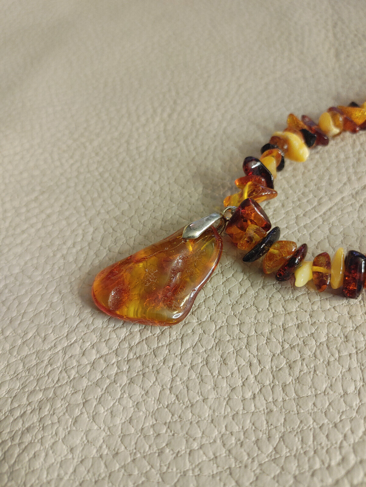 Elegant Baltic Amber Necklace - Mixed Amber Beads with Sterling Silver