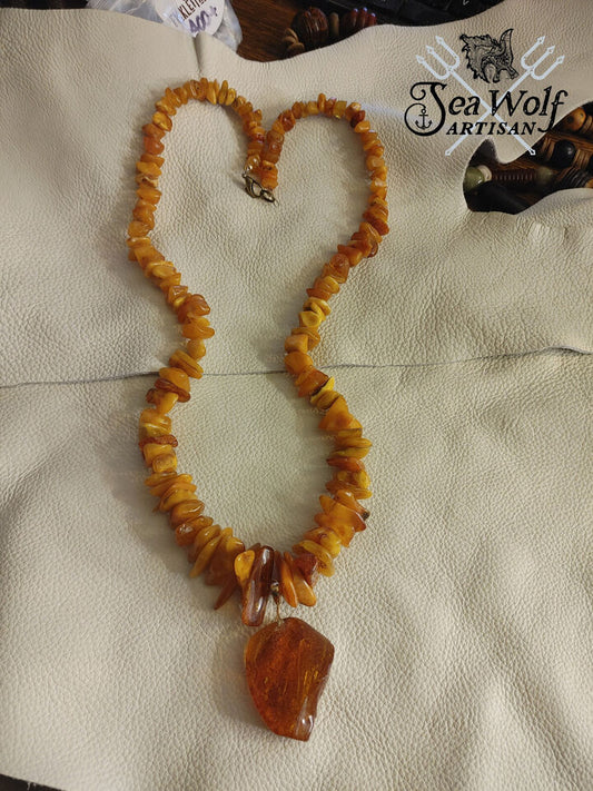 AAA Quality Large Baltic Amber Necklace - Mixed Amber Tones