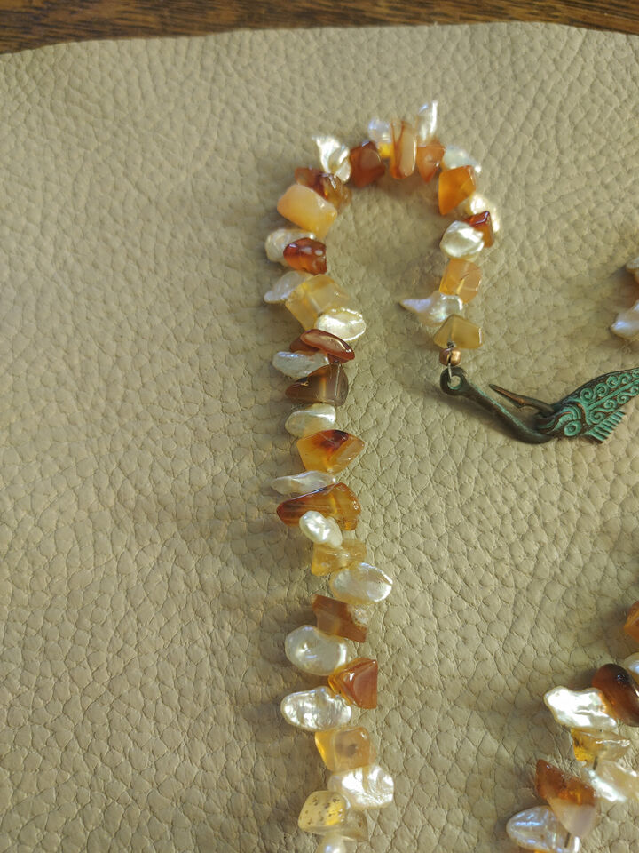 Sea Goddess Shark Tooth and Viking Bead Necklace - Baltic Amber