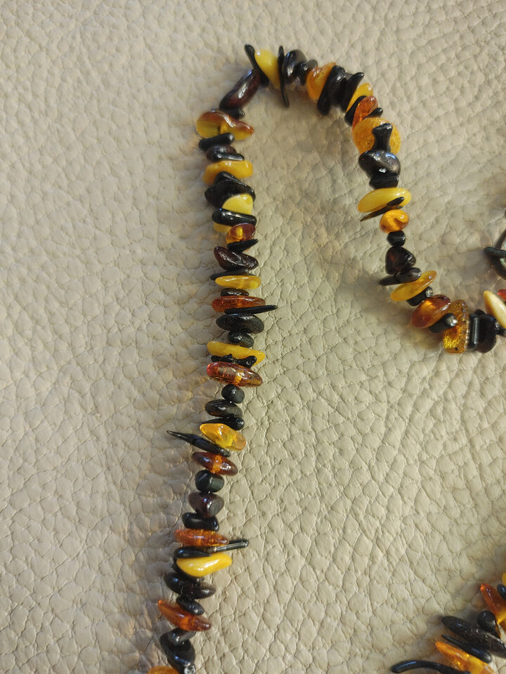 Exquisite Aegirine and Baltic Amber Necklace - Bronze-Wrapped African Microcline