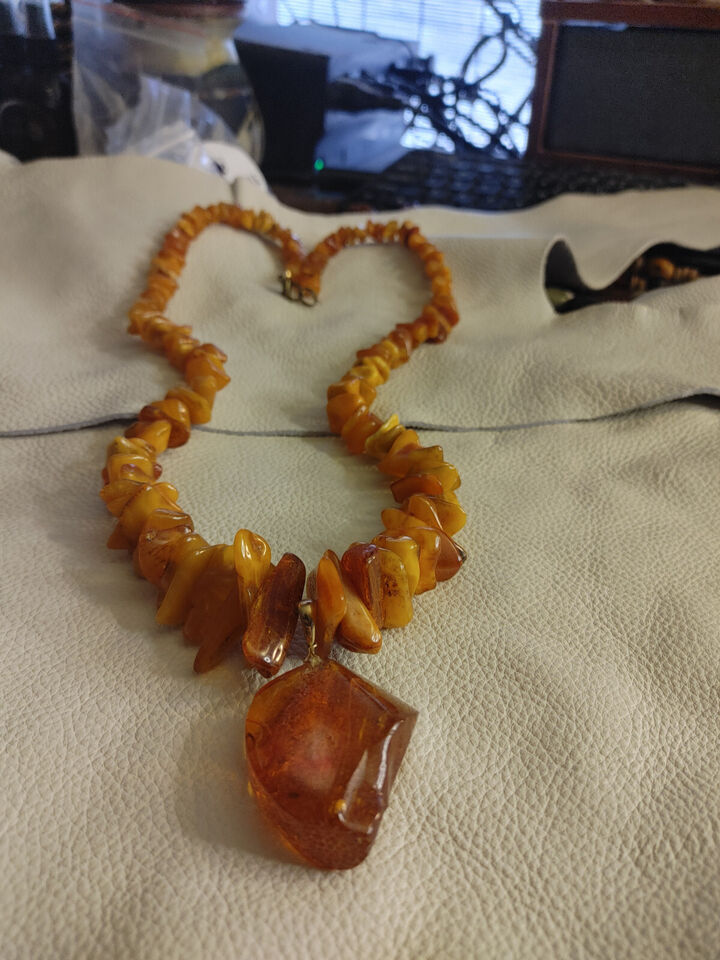 AAA Quality Large Baltic Amber Necklace - Mixed Amber Tones