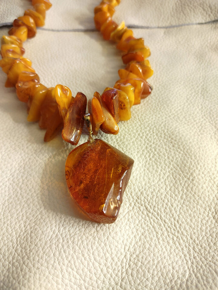 AAA Quality Large Baltic Amber Necklace - Mixed Amber Tones