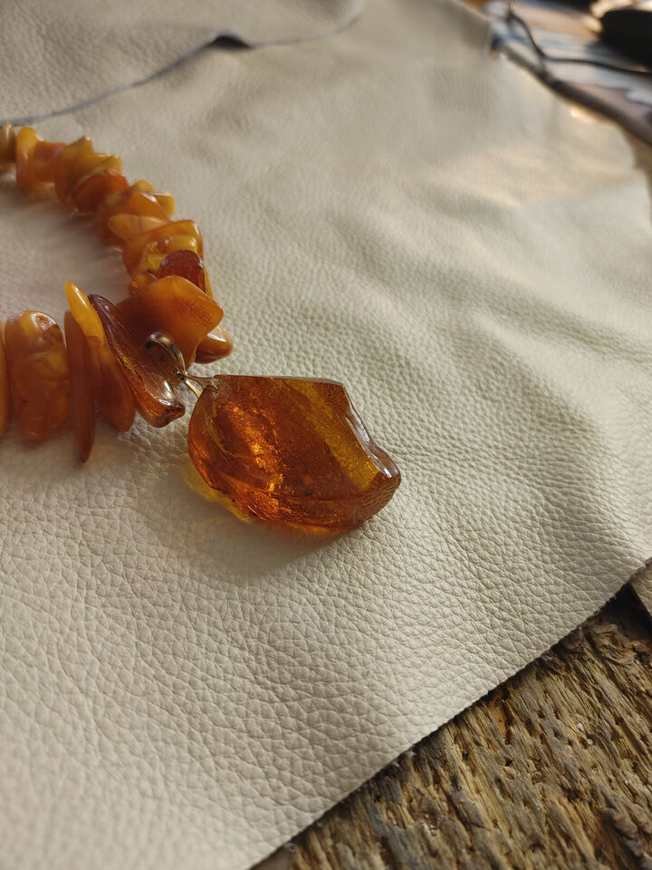 AAA Quality Large Baltic Amber Necklace - Mixed Amber Tones