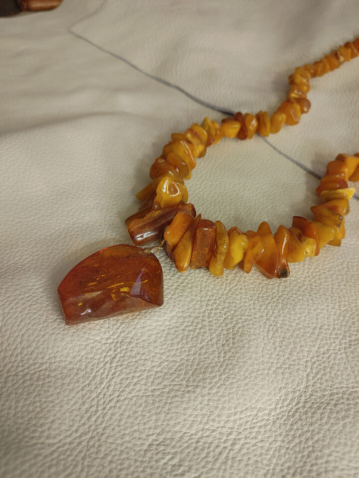 AAA Quality Large Baltic Amber Necklace - Mixed Amber Tones