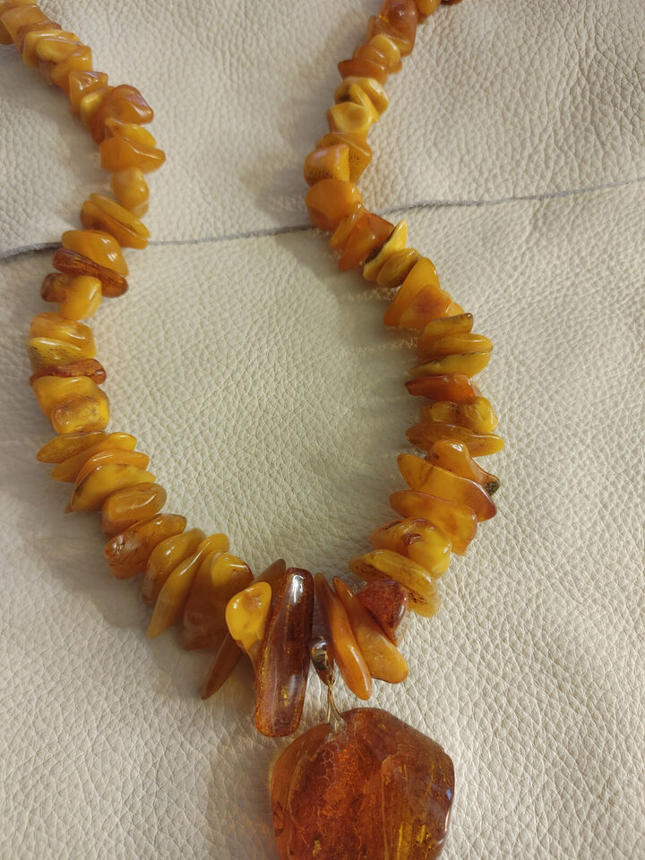 AAA Quality Large Baltic Amber Necklace - Mixed Amber Tones